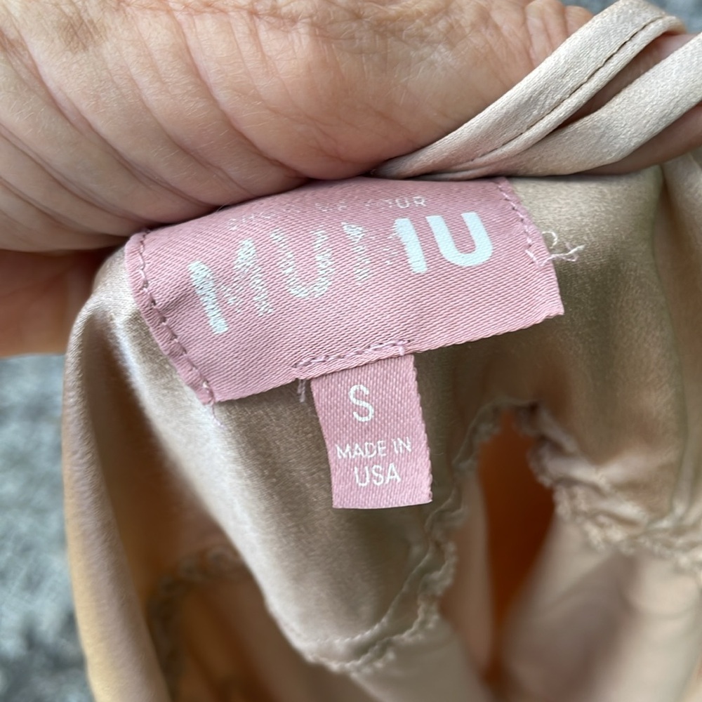 show me your mumu, champagne, satin bias, cut slip dress - Picture 10 of 13